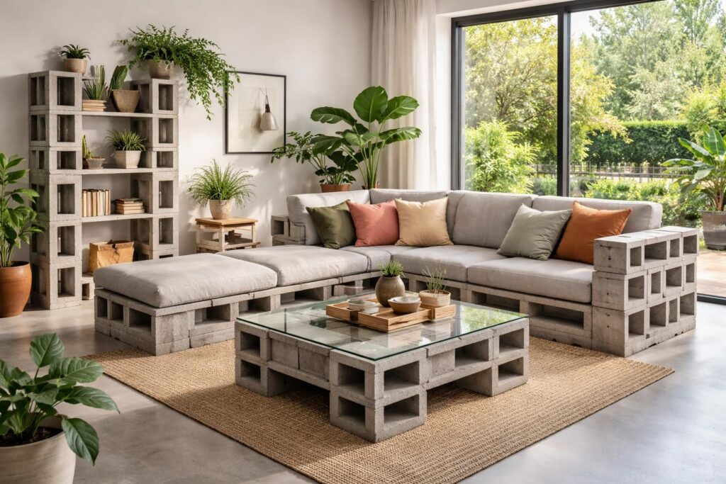 découvrez nos créations originales de mobilier en parpaing alliant robustesse et design contemporain pour un intérieur unique et durable.