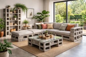 découvrez nos créations originales de mobilier en parpaing alliant robustesse et design contemporain pour un intérieur unique et durable.