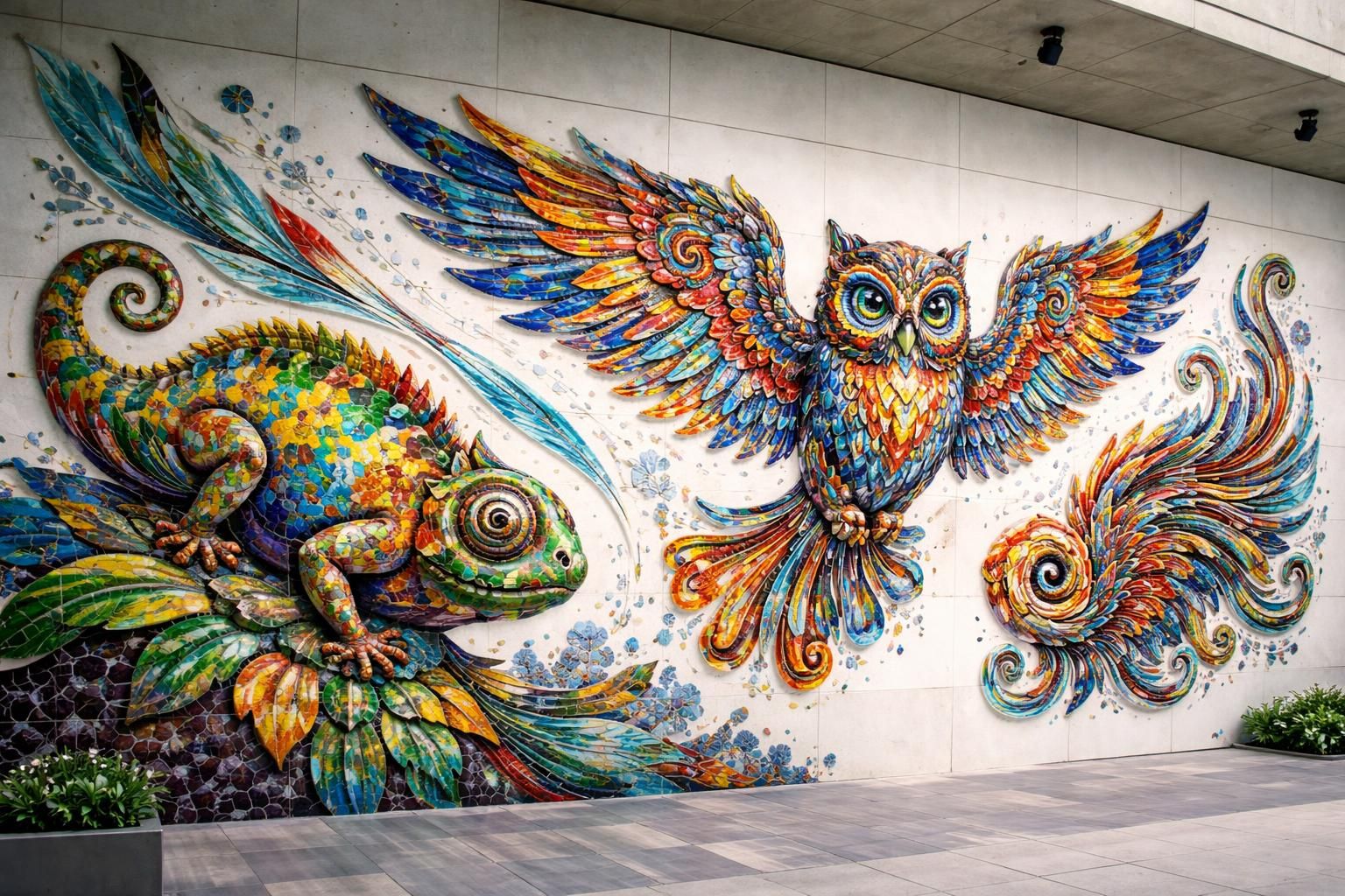 découvrez l'art vivant et coloré des créatures en mosaïque, où chaque pièce révèle créativité et beauté unique.