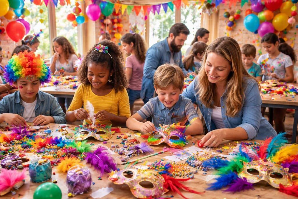 participez à nos ateliers créatifs et vivez un carnaval haut en couleurs rempli d'imagination, de joie et de créations originales pour petits et grands.
