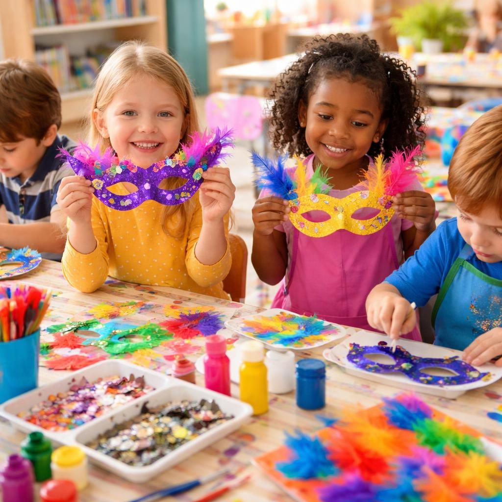 découvrez comment créer des masques colorés et ludiques pour le carnaval à l'école maternelle, une activité créative idéale pour éveiller les enfants.