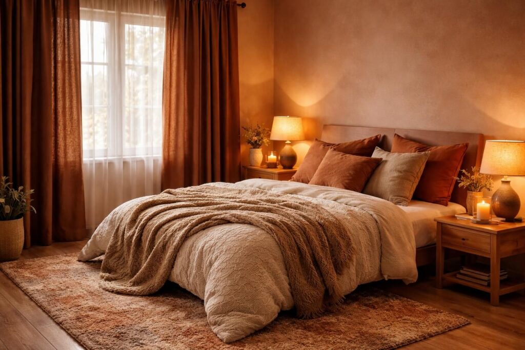 découvrez comment créer une ambiance cosy dans votre chambre grâce à des couleurs chaleureuses et enveloppantes, pour un espace confortable et apaisant.