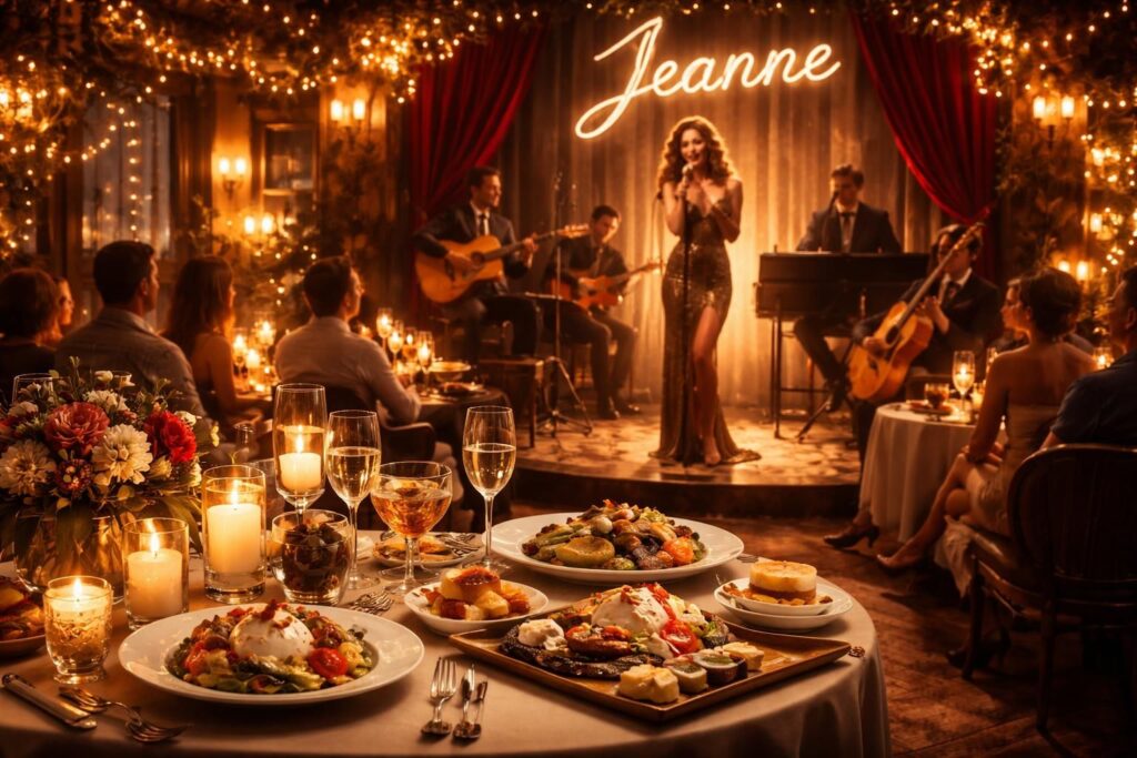 plongez dans l'univers gourmand de jeanne avec des soirées cabaret et concerts acoustiques alliant saveurs et musique pour des moments inoubliables.