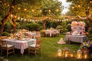 découvrez des idées créatives et originales pour décorer votre jardin lors d'un anniversaire et créer une ambiance festive et unique.