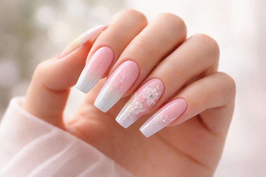 découvrez l'art des ongles et sublimez vos mains avec des ongles longs en acrylique, pour un look élégant et tendance qui fait sensation.