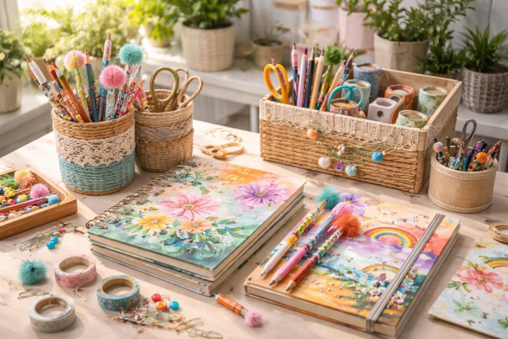 découvrez des astuces déco originales pour transformer vos fournitures scolaires et donner du style à vos cahiers, trousses et accessoires.