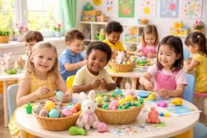 participez à nos ateliers ludiques de pâques spécialement conçus pour les tout-petits en maternelle. activités créatives, jeux et chansons pour une célébration joyeuse et éducative.