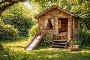découvrez nos cabanes d'extérieur pour enfants, un espace sécurisé et ludique où ils peuvent jouer, rêver et laisser libre cours à leur imagination en plein air.