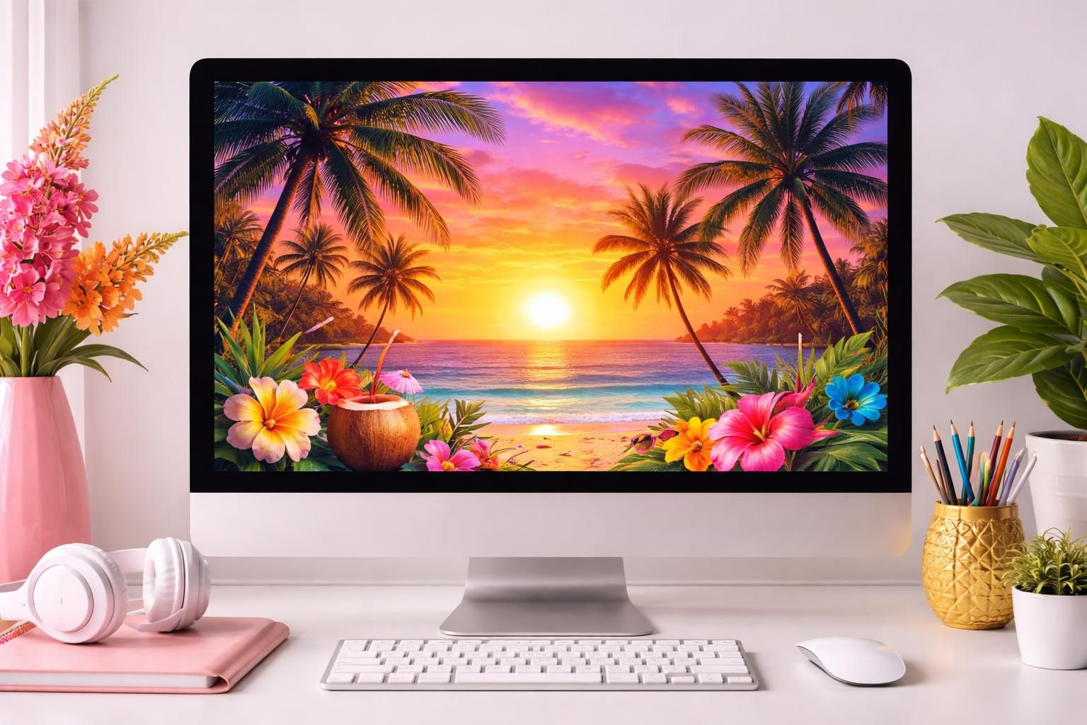 découvrez notre collection estivale de fonds d'écran pour égayer et sublimer votre écran tout au long de l'été avec des designs frais et colorés.