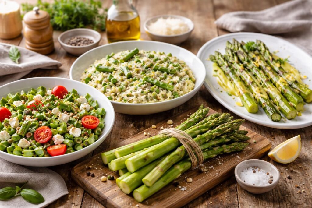 découvrez nos délicieuses recettes à base d'asperges vertes pour des plats gourmands et savoureux. idées simples et originales à tester dès aujourd'hui !