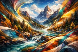 découvrez une exploration artistique unique où les paysages sont réinventés à travers la peinture abstraite, mêlant émotions et créativité pour une expérience visuelle captivante.