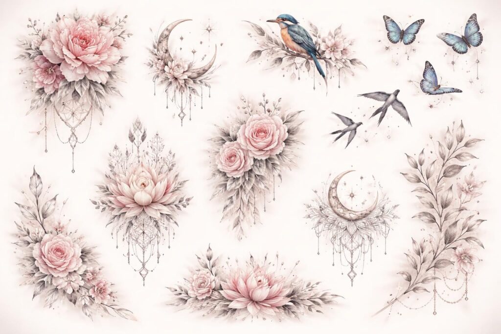 découvrez des idées créatives de dessins de tatouages spécialement conçus pour les femmes, alliant élégance, originalité et expression personnelle.
