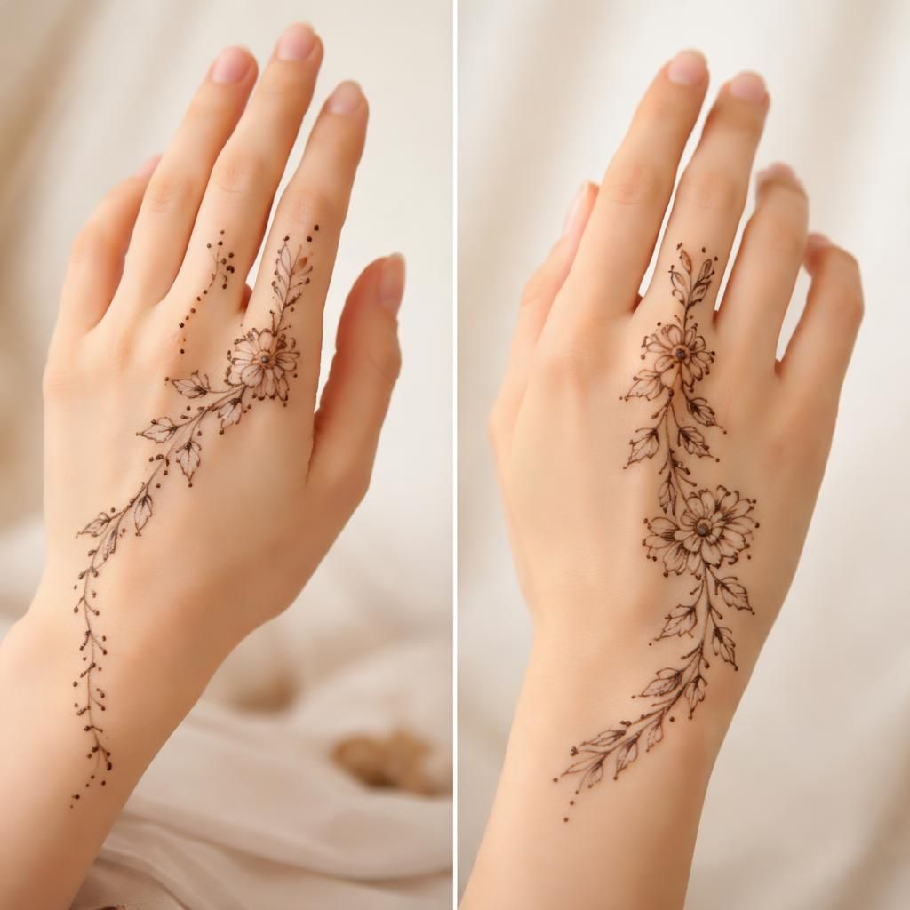 découvrez des motifs de henné élégants et simples pour sublimer vos mains avec style et raffinement. parfaits pour toutes les occasions, faciles à réaliser.