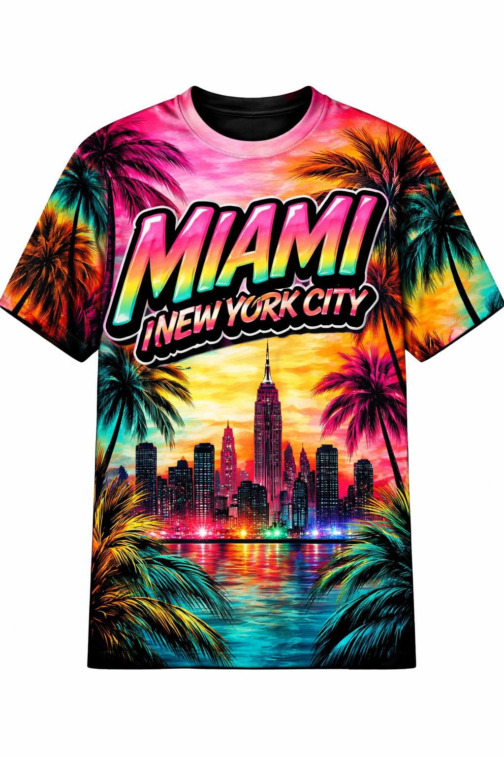 découvrez le t-shirt miami new yorker, un mélange unique du style urbain inspiré par deux icônes américaines emblématiques, pour une touche moderne et audacieuse.