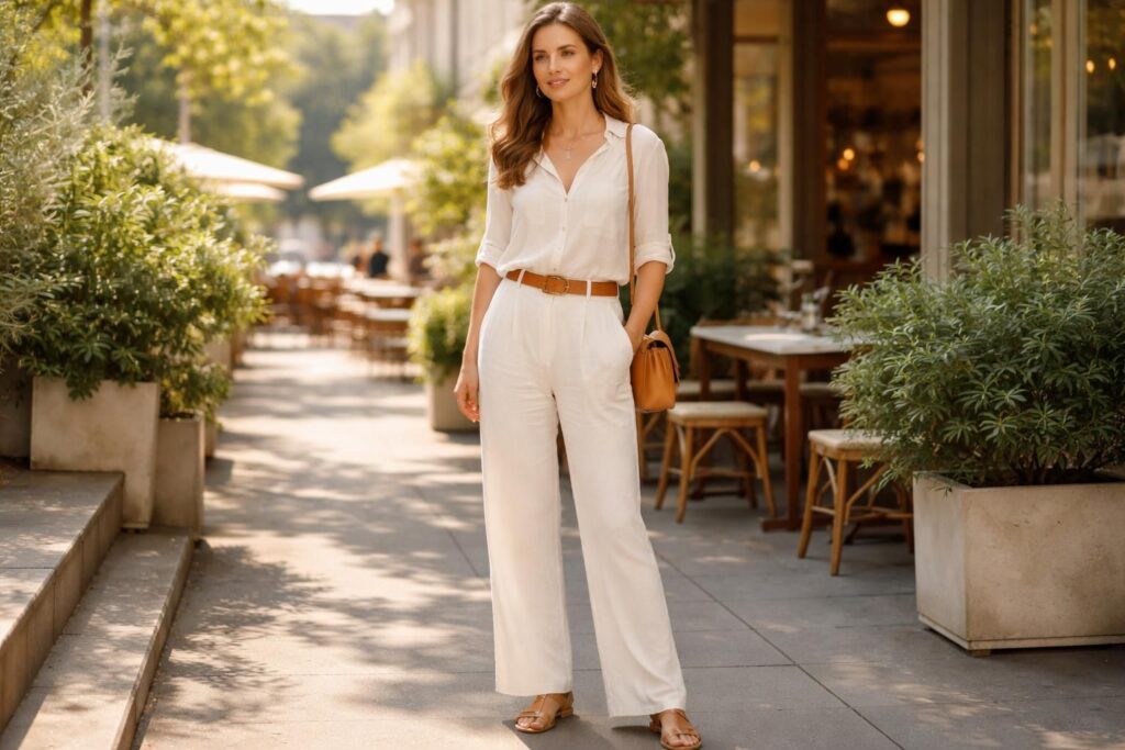 découvrez comment adopter un look estival chic en portant un pantalon en lin blanc avec élégance grâce à nos conseils mode simples et sophistiqués.