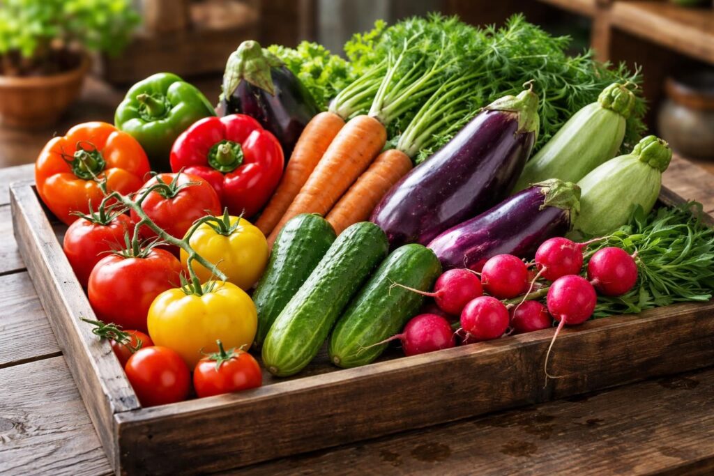 découvrez notre sélection colorée de légumes frais et authentiques, idéale pour des repas sains et savoureux.