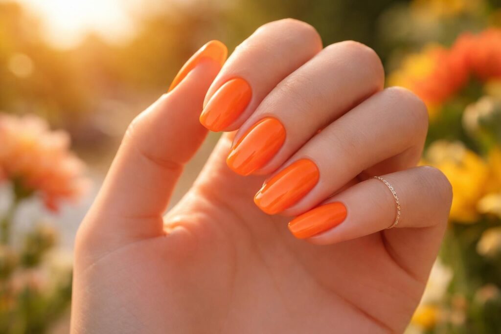 découvrez les tendances manucure de l'été avec des nuances d'orange éclatant pour des ongles lumineux et audacieux. osez la couleur et illuminez votre style estival !