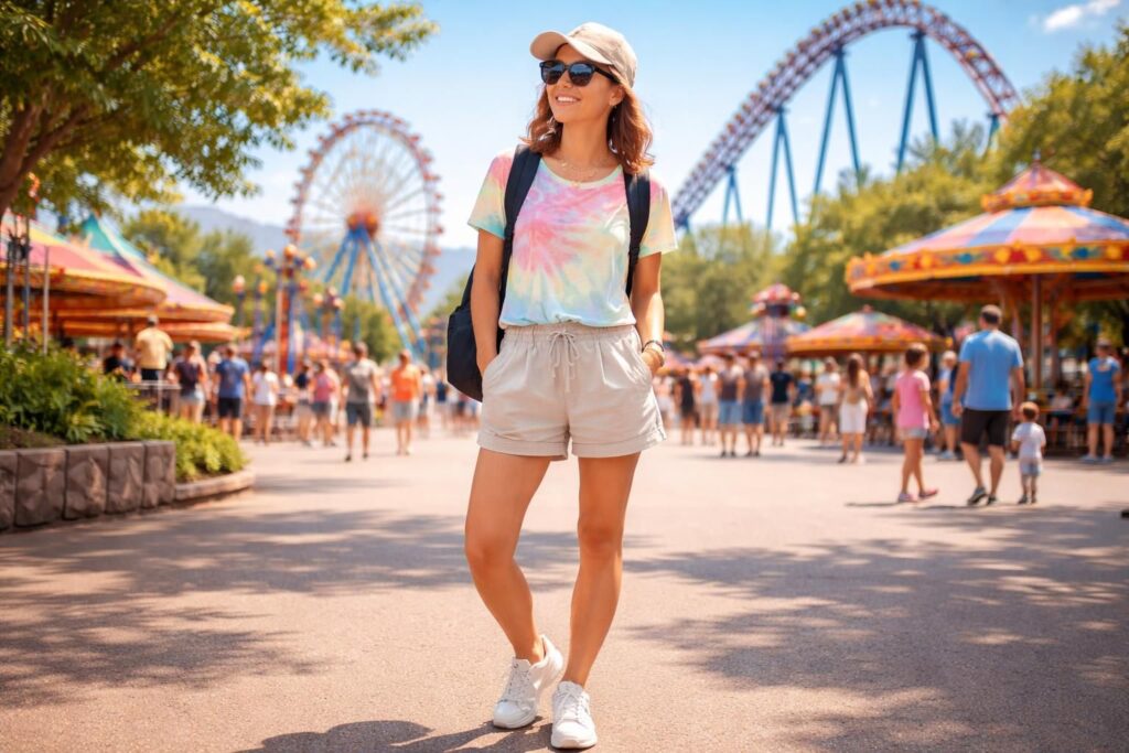 découvrez la tenue parfaite pour profiter pleinement de votre journée au parc d'attractions, alliant confort, style et praticité pour vivre des moments inoubliables.