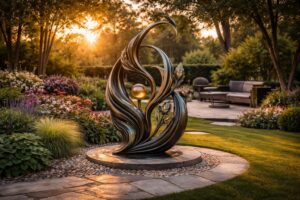 apportez une touche d'élégance à votre jardin avec une sculpture unique qui transforme votre espace extérieur en un véritable chef-d'œuvre.