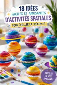 Un enfant en train de créer un vaisseau spatial en carton avec des accessoires colorés dans un cadre amusant.