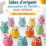 Enfants s'amusant à réaliser des créations en origami colorées.