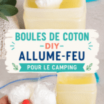 Un ensemble d'allume-feux en coton prêts à être utilisés pour un feu de camp.