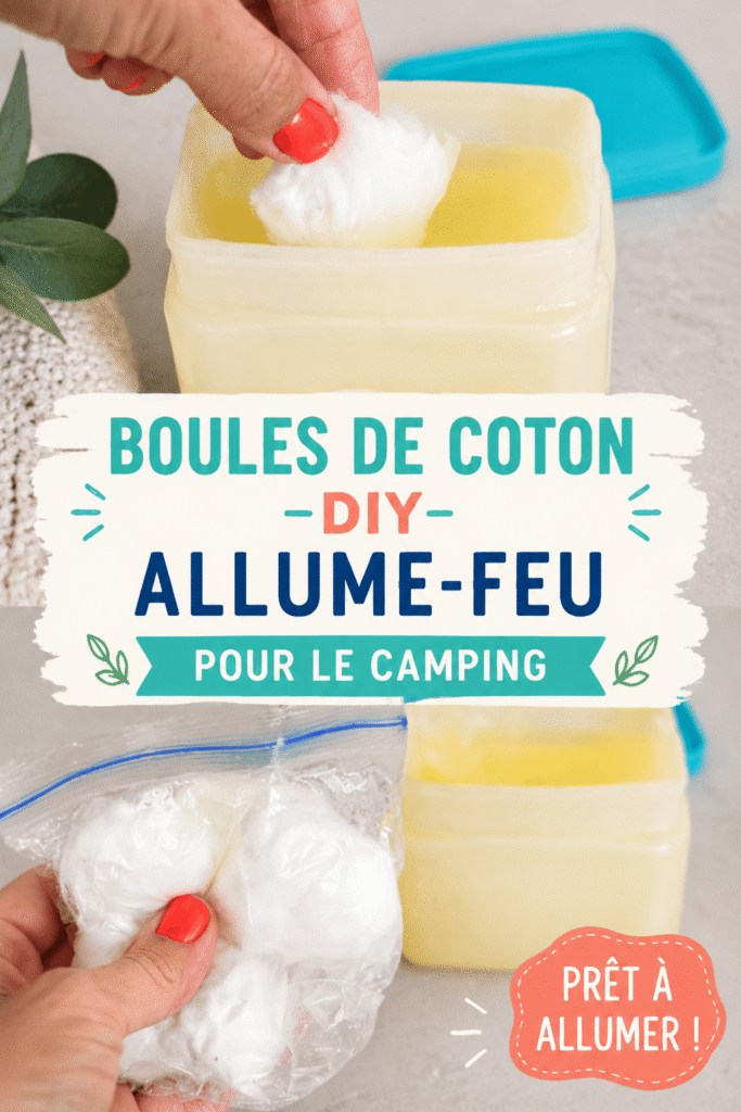 Un ensemble d'allume-feux en coton prêts à être utilisés pour un feu de camp.