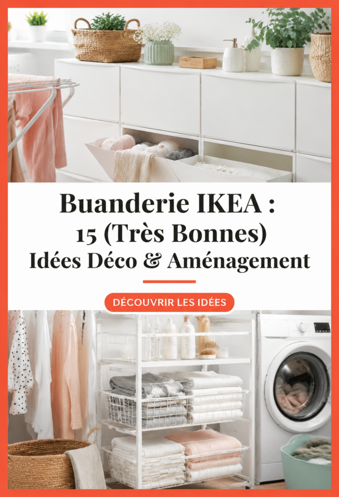 Un aménagement moderne d'une buanderie IKEA avec des rangements pratiques.