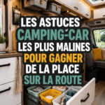 Une image d'un camping bien organisé avec des équipements optimisés pour le voyage.