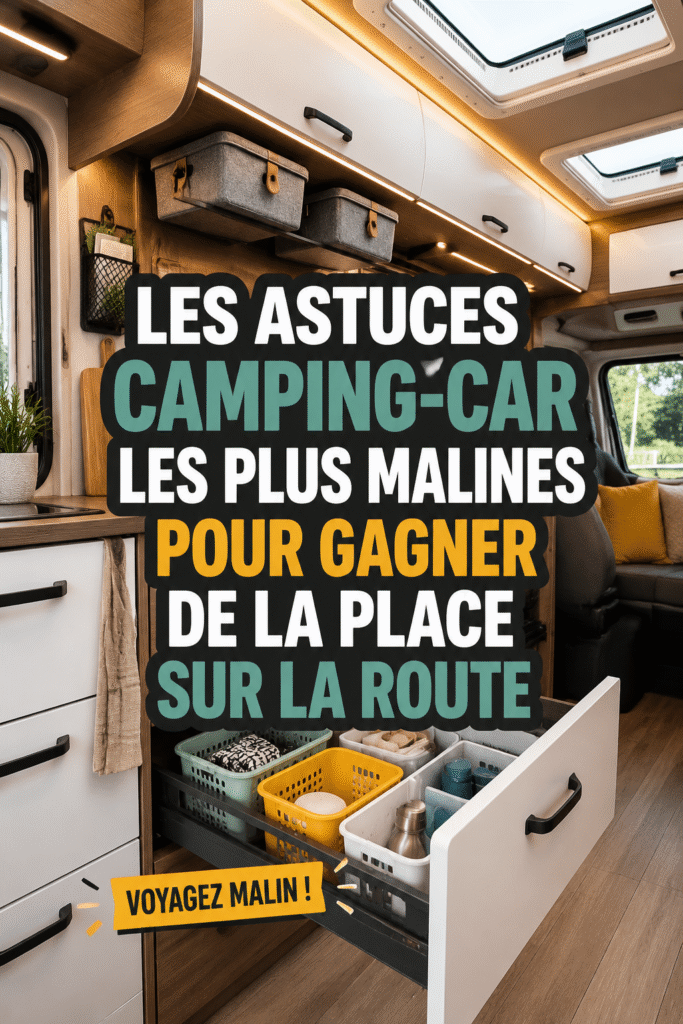 Une image d'un camping bien organisé avec des équipements optimisés pour le voyage.