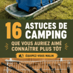 Groupe de campeurs profitant d'une soirée autour d'un feu de camp avec des astuces de camping