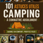 Un campeur utilisant divers hacks de camping pour une expérience améliorée en pleine nature.