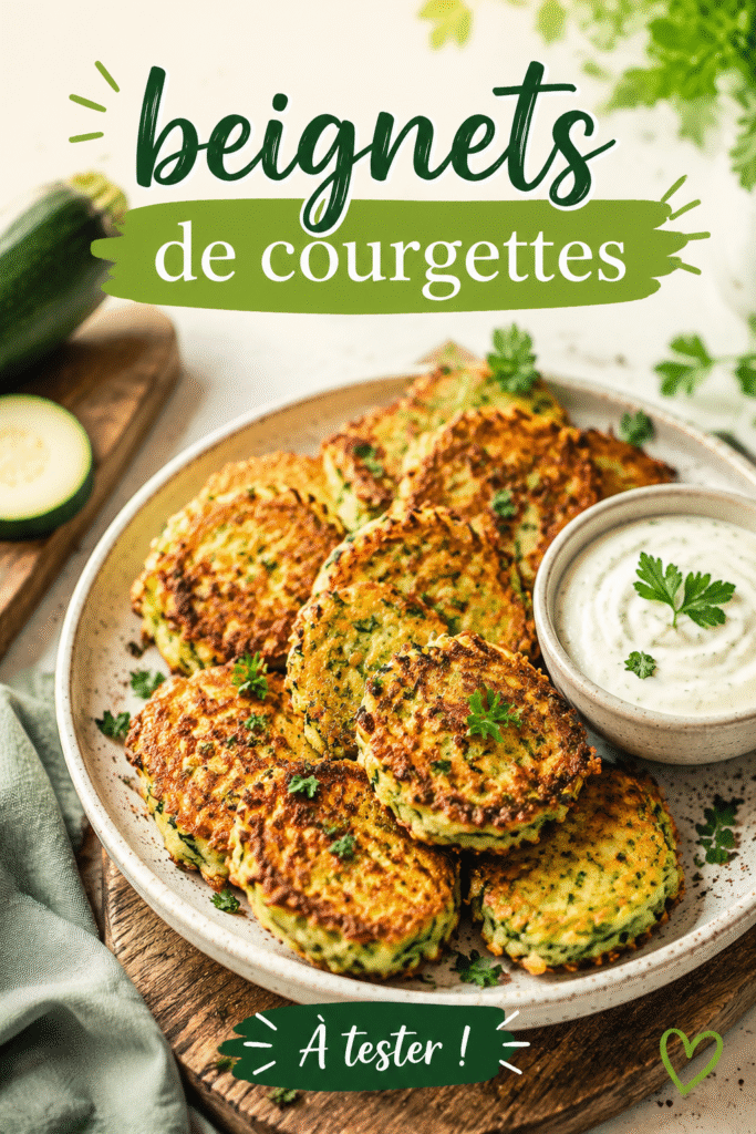Beignets de courgettes croustillants servis avec une sauce disponible
