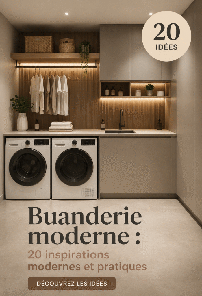 Une buanderie moderne avec un aménagement pratique et esthétique.