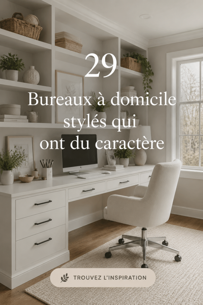 Bureau à domicile stylé avec des éléments modernes et chaleureux