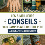 Famille en camping avec un tout-petit, heureuse dans la nature