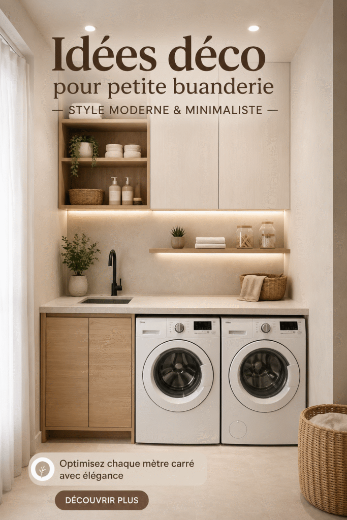 Aménagement moderne et stylé d'une buanderie minimaliste