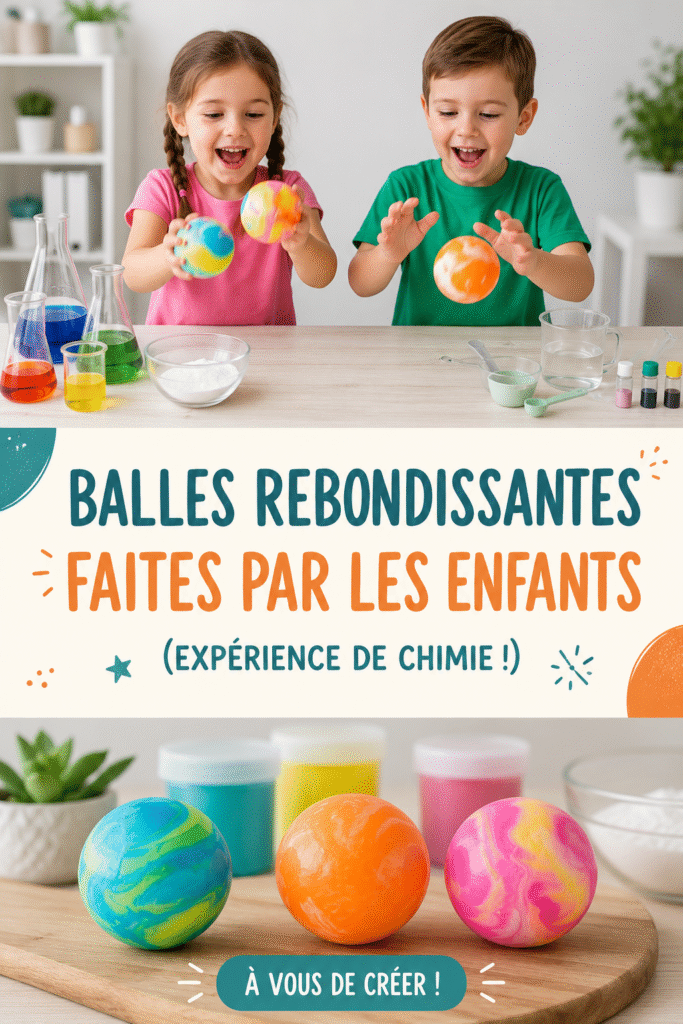 Balles rebondissantes colorées fabriquées par des enfants