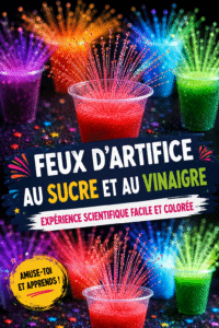 Feux d'artifice colorés créés avec du sucre et du vinaigre