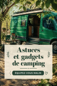 Gadgets de camping essentiels présentés en plein air