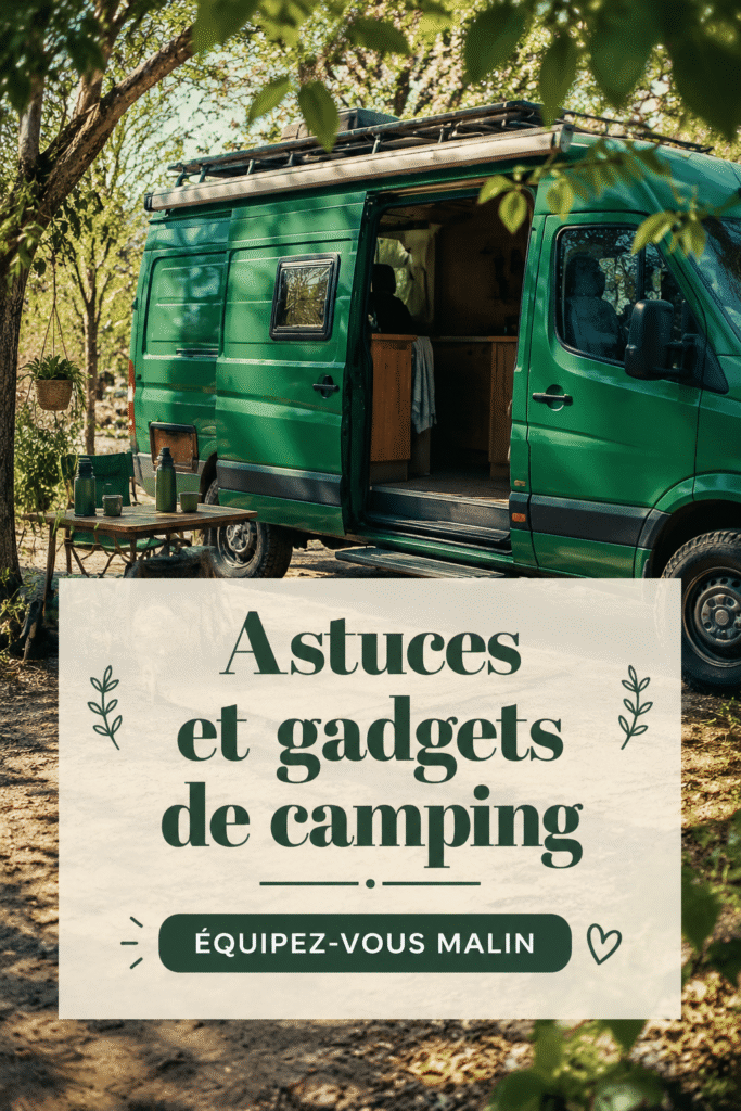 Gadgets de camping essentiels présentés en plein air
