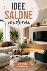 Salon moderne et chaleureux avec des éléments de décoration contemporaine