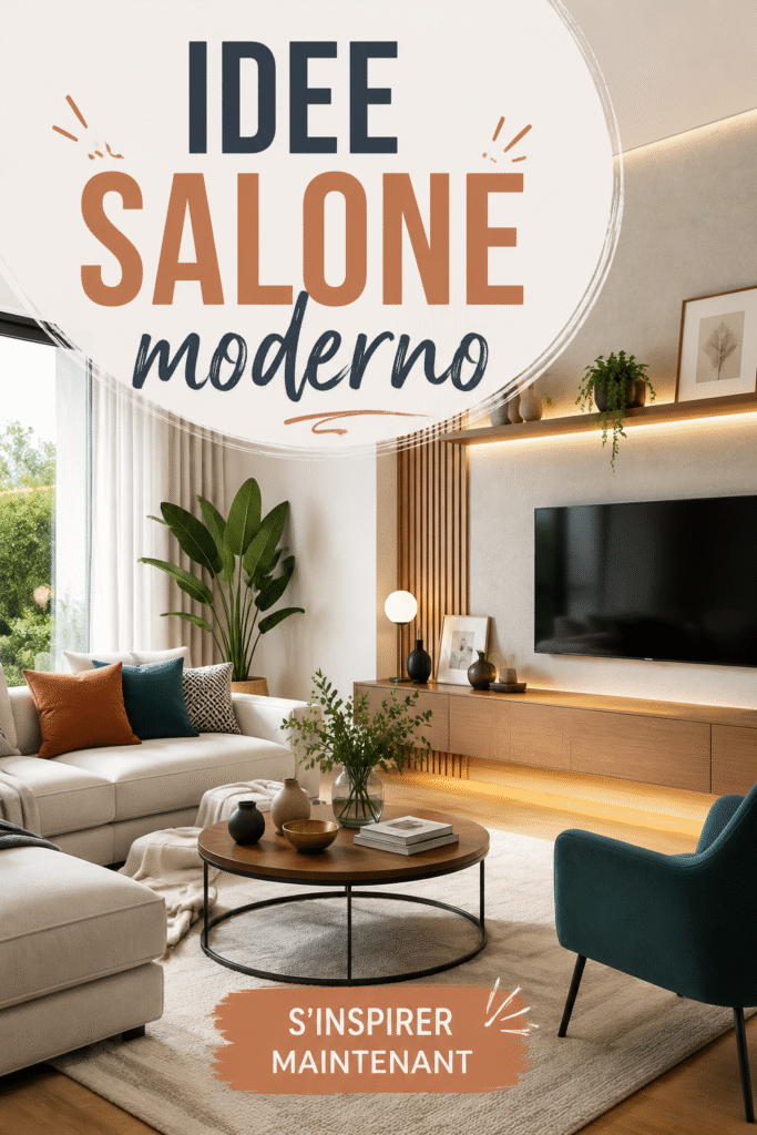 Salon moderne et chaleureux avec des éléments de décoration contemporaine