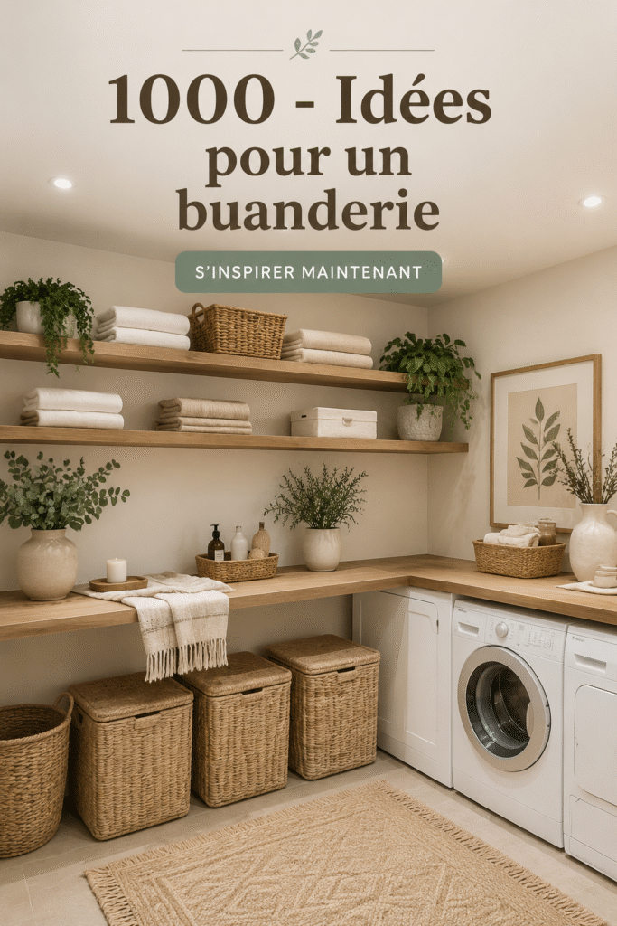 Aménagement moderne d'une buanderie avec des rangements pratiques