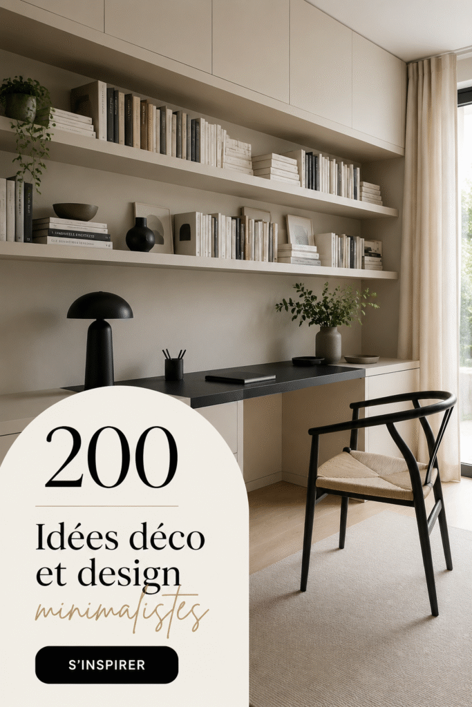 Un salon épuré avec une décoration minimaliste en blanc et bois.