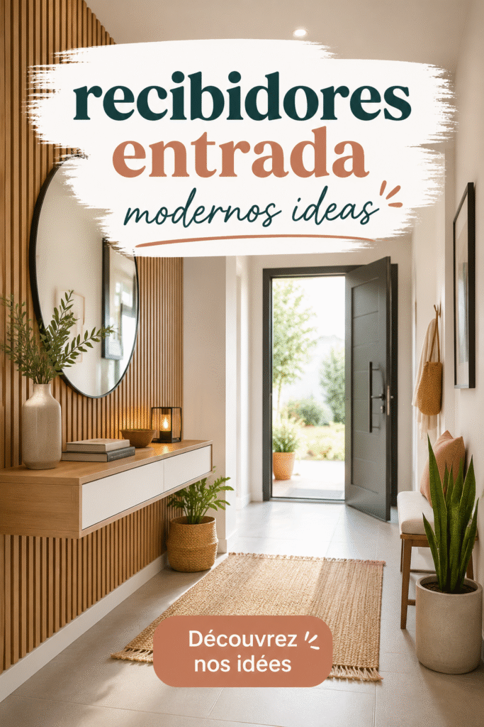 Entrée moderne avec un style minimaliste et des couleurs douces