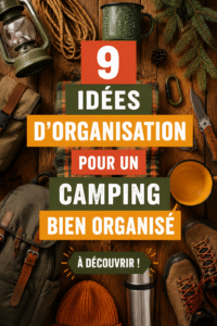 Un groupe de campeurs bien organisés autour d'un feu de camp dans une forêt.
