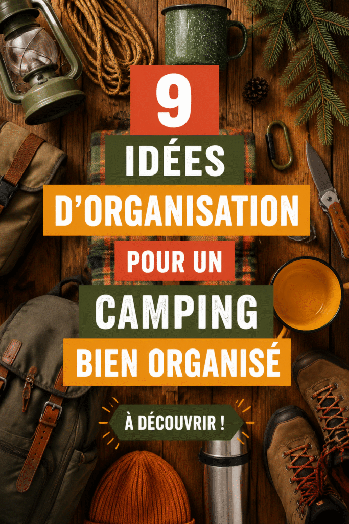 Un groupe de campeurs bien organisés autour d'un feu de camp dans une forêt.