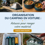 Voiture organisée avec du matériel de camping rangé efficacement