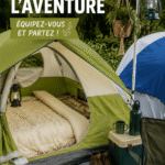 Personnes équipées pour une aventure en pleine nature, montrant divers équipements.